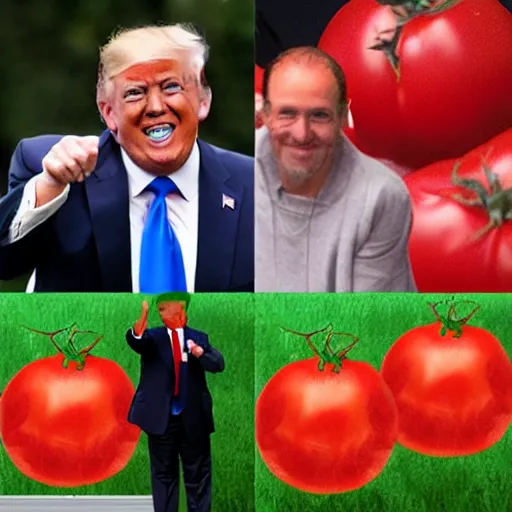 Image similar to President Trump as a giant tomato