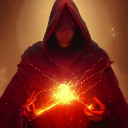 Image similar to young 3 5 years old wizard surrounded by ruby shards, 8 k photography, artstation