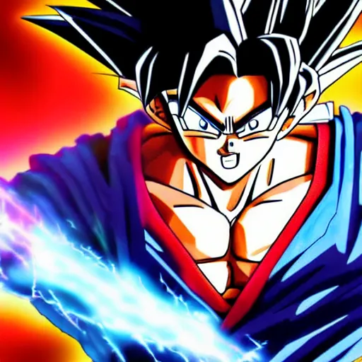 goku super saiyan 5, epic poster, storm in the, Stable Diffusion