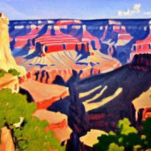 Image similar to Grand Canyon scene by Hopper. FROG! FROG! FROG! FROG!