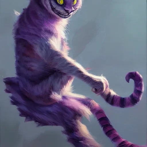 Prompt: Cheshire Cat oil painting trending on artstation, art by greg rutkowski,