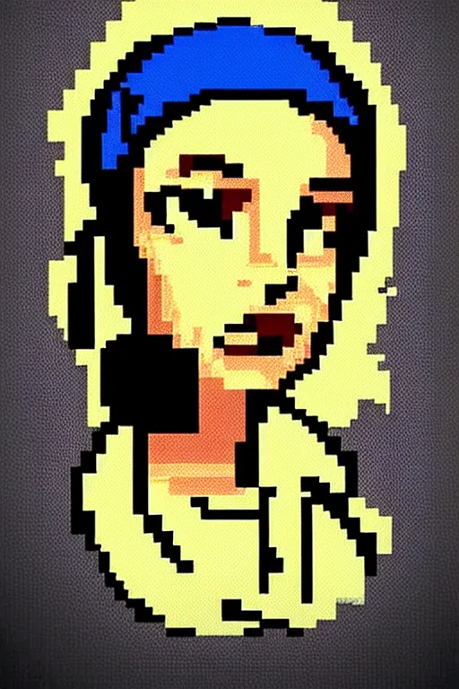 Image similar to beautiful retro vintage pixel art portrait, a maciej kuciara art deco style ink drawing, only one head single portrait team fortress 2 scout the girl with the pearl earring as the team fortress 2 scout team fortress 2 scout team fortress 2 scout scout team fortress 2 scout, supermario bros, super nintendo