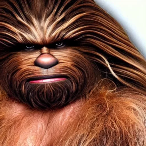 Prompt: extremely muscular balding Chewbacca