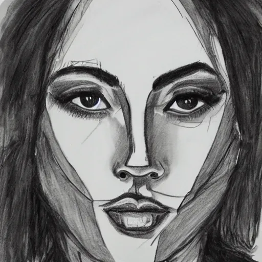 Prompt: a masterpiece sketch of the perfect face by monica lee