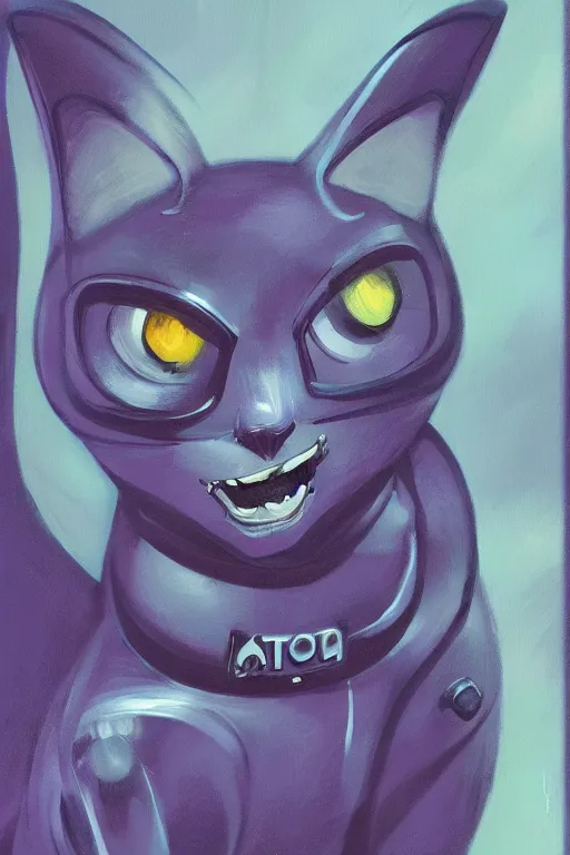 Image similar to a cat robot, painted by wally wood and matt jefferies, trending on artstation, bright macro view pixar, award - winning, blueprint, chillwave, realism