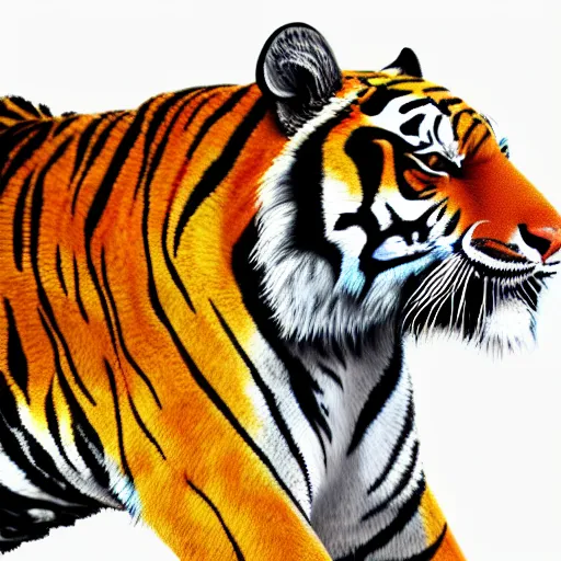 Prompt: american flag colored tiger, 8 k, high definition, highly detailed, photo - realistic