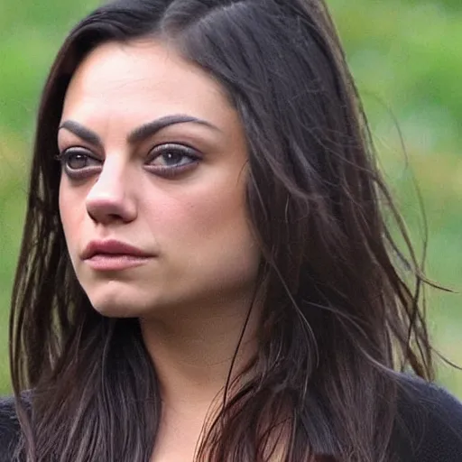 Image similar to close up photo of mila kunis on set