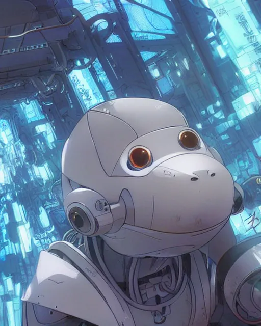 Image similar to a rat, cybernetic enhancements, art by makoto shinkai and alan bean, yukito kishiro