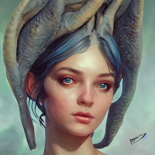 Image similar to a fantasy style portrait painting of an alien in the style of francois boucher oil painting unreal 5 daz. rpg portrait, extremely detailed artgerm greg rutkowski michael whelan