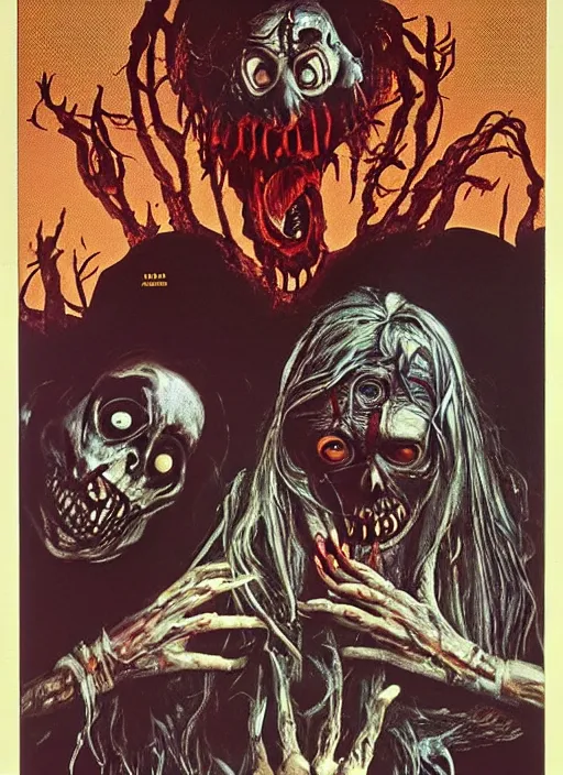 Image similar to horror practical fx of an a dismembered a teratoma with crooked teeth realizing that he is a sentient being in the middle of a room by dario argento and david cronenberg 1 9 7 0 creepshow