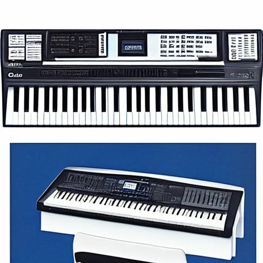 Image similar to casio keyboard 8 0 s commercial grade, professional magazine ad