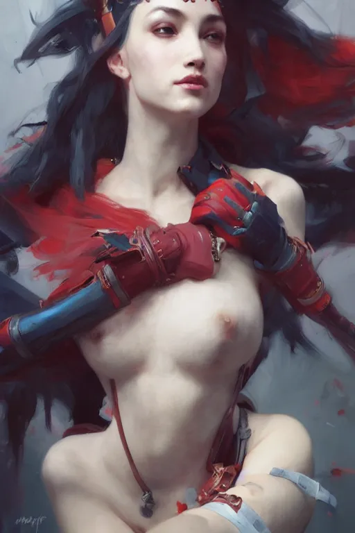 Image similar to Harley Queen, digital art from artstation by Ruan Jia and Mandy Jurgens and Artgerm and william-adolphe bouguereau