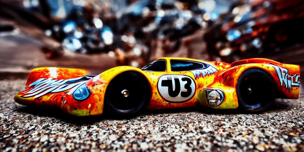 Image similar to Hot Wheels, coolest car ever, cinematic, 4K, HD, depth of field, bokeh, pirelli.