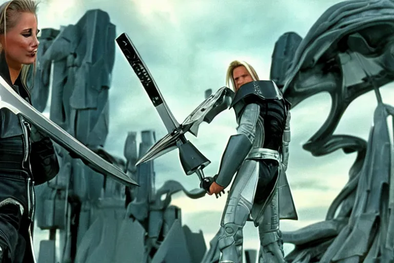 Image similar to Sephiroth in Starship Troopers (1997), highly detailed, high quality, HD, 4k, 8k, Canon 300mm, professional photographer, 40mp, lifelike, top-rated, award winning, realistic, sharp, no blur, edited, corrected, trending