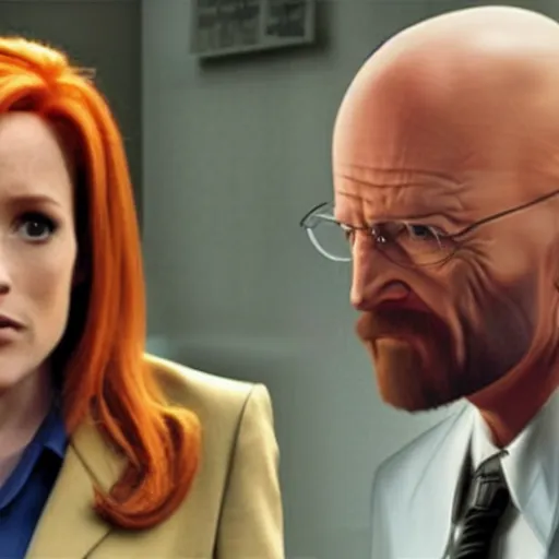 Image similar to dana scully arguing with walter white