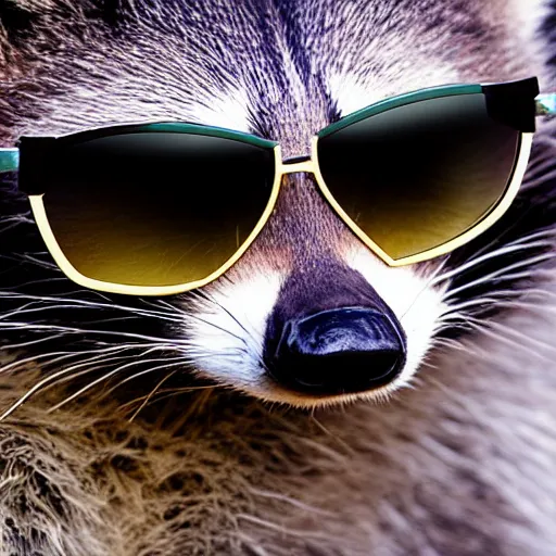 Prompt: raccoon with sunglasses profile picture