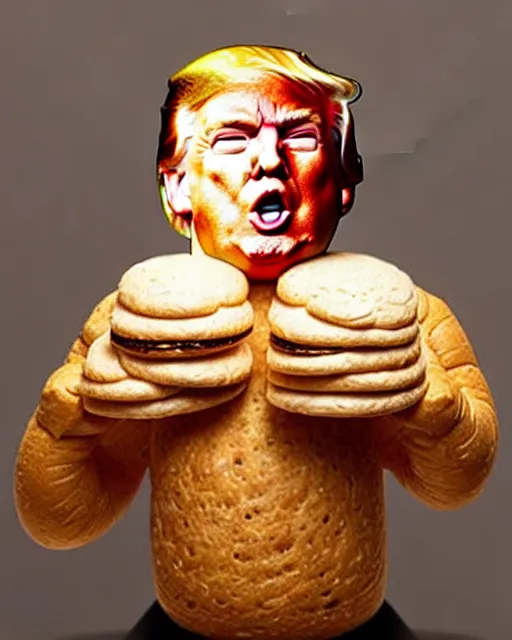 Image similar to donald trump made out of bread