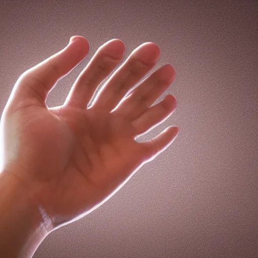 Image similar to hand where each finger is also a smaller hand, 8 k, octane render