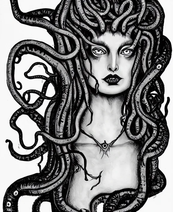 Image similar to medusa by tim burton