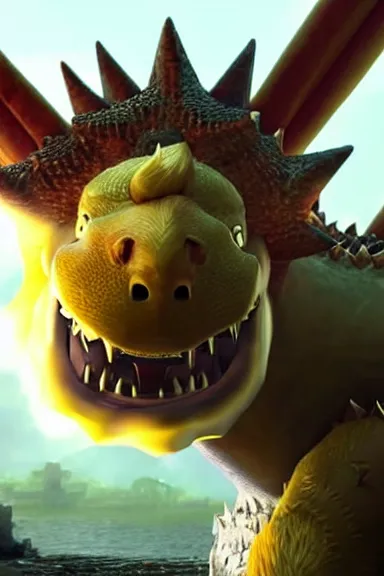 Image similar to very very intricate photorealistic photo of bowser in an episode of game of thrones, photo is in focus with detailed atmospheric lighting, award - winning details