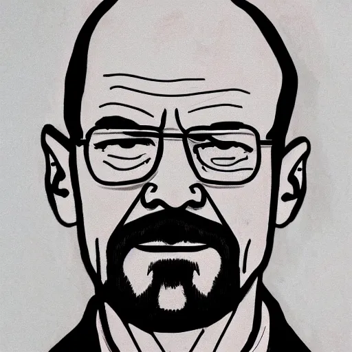 Image similar to picture of Walter White drawn by a toddler