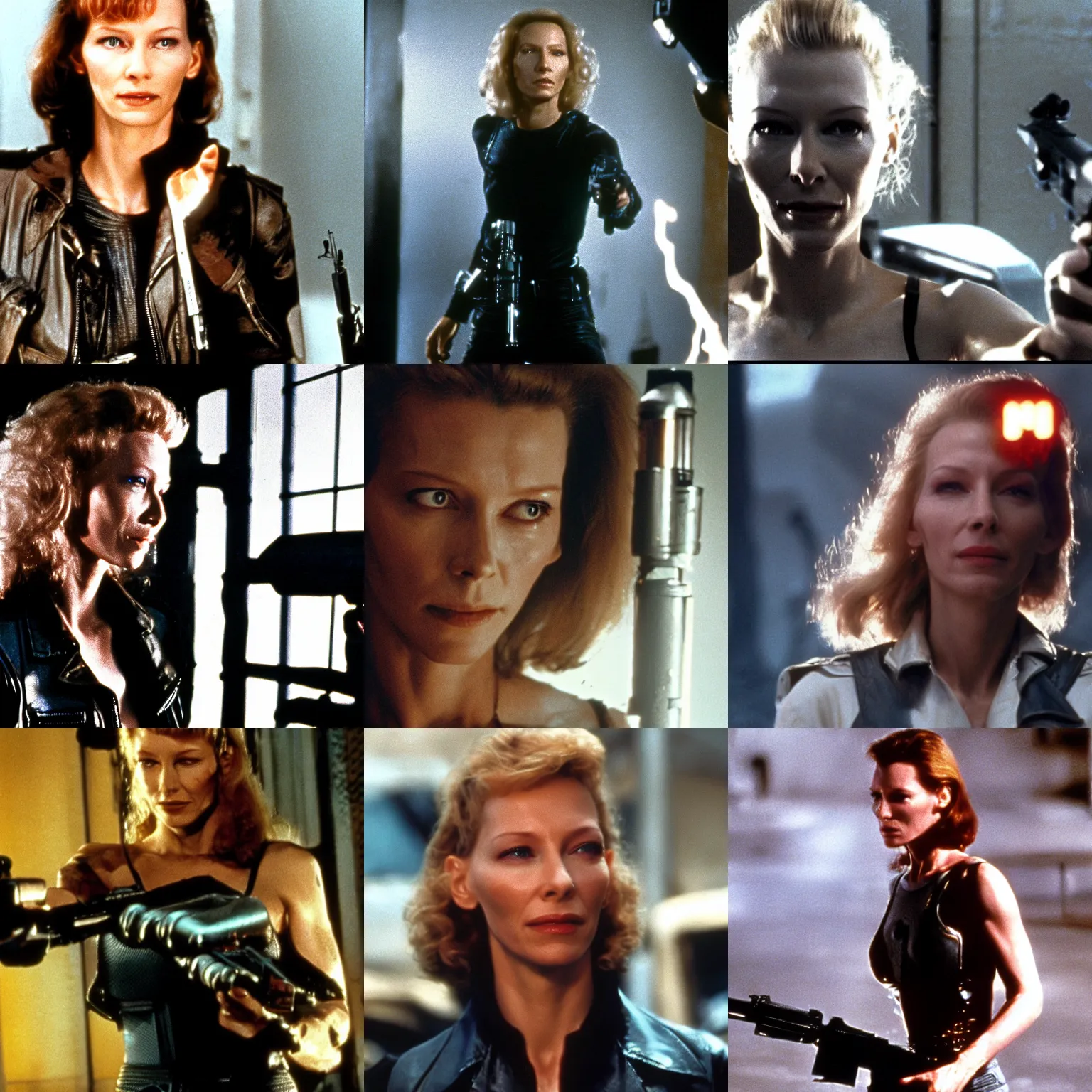 Prompt: cate blanchet as the terminator (1984)