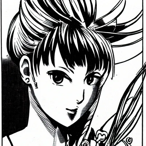 Image similar to Masterpiece portrait of Sakura from cardcaptor Sakura drawn by Guido Crepax