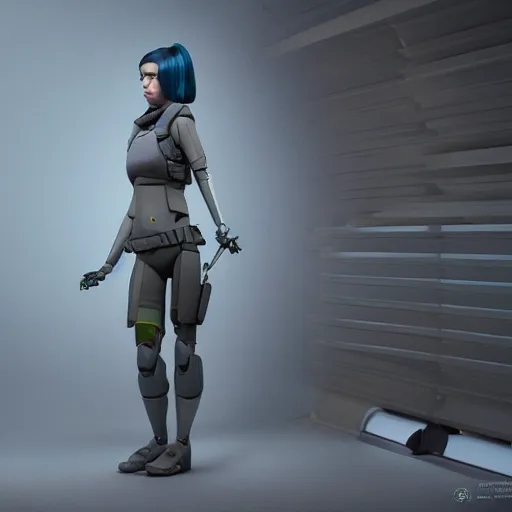 Prompt: a 3 d concept art of a armed sci - if girl full body by pixar studio, octane render, 8 k.