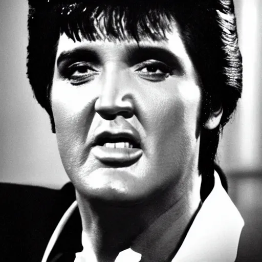 Image similar to elvis as tony montana in scarface