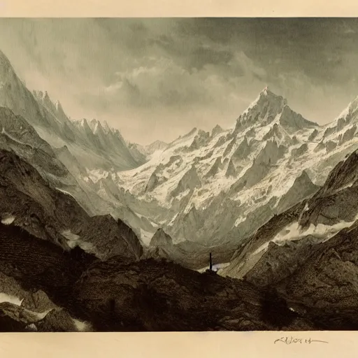 Prompt: intricate matte painting, mont blanc