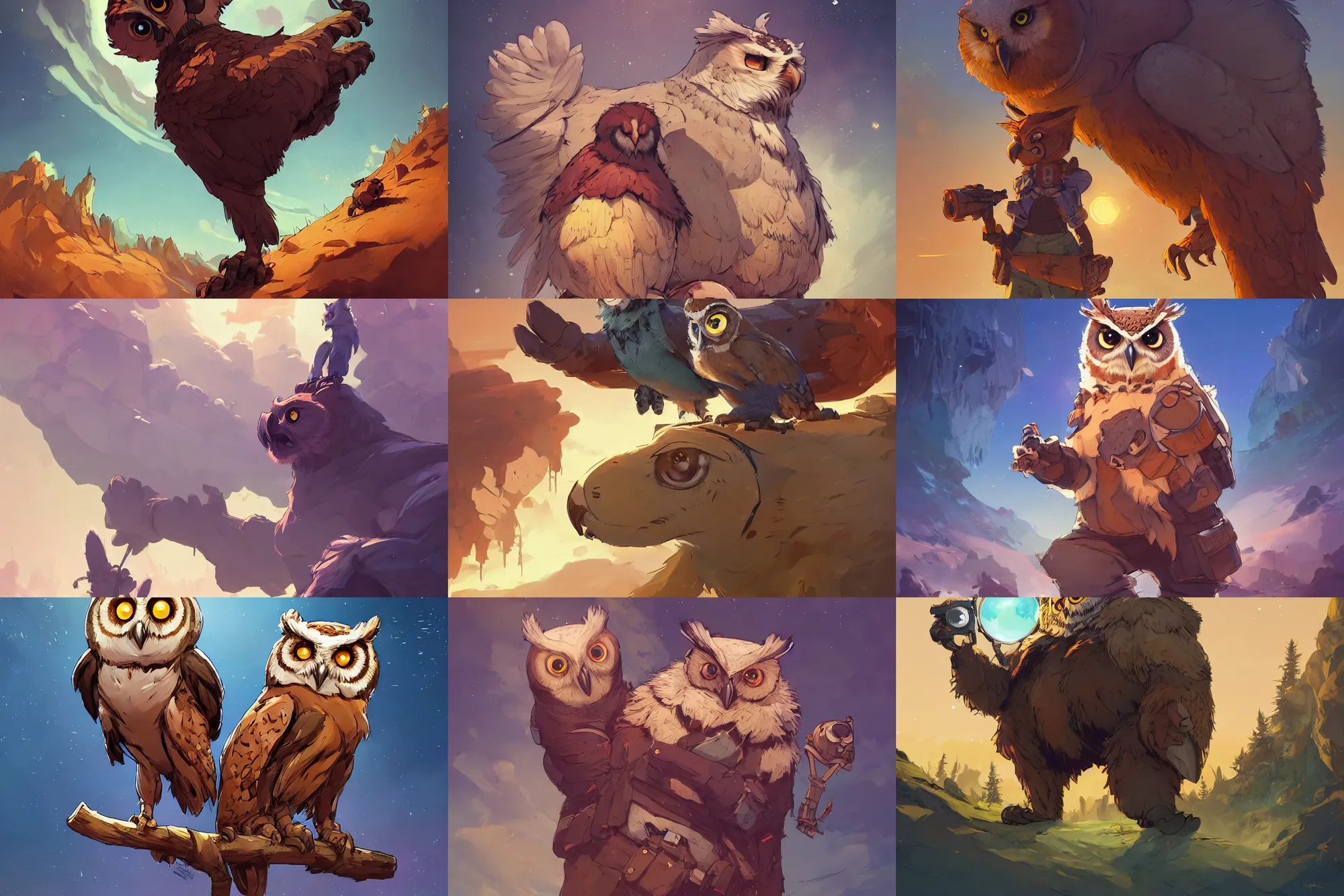 Prompt: depiction of a owl bear, official fanart behance hd artstation by jesper ejsing, by rhads, makoto shinkai and lois van baarle, ilya kuvshinov, ossdraws, that looks like it is from borderlands and by feng zhu and loish and laurie greasley, victo ngai