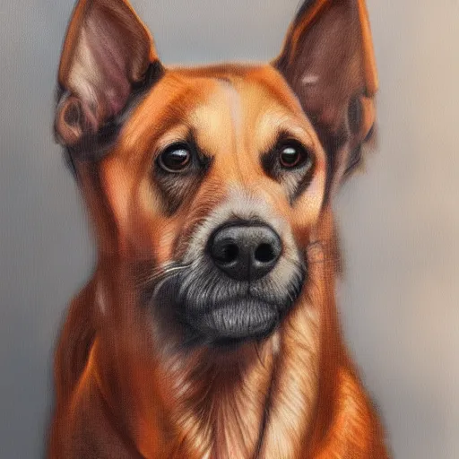 Image similar to a detailed portrait of a kind dog