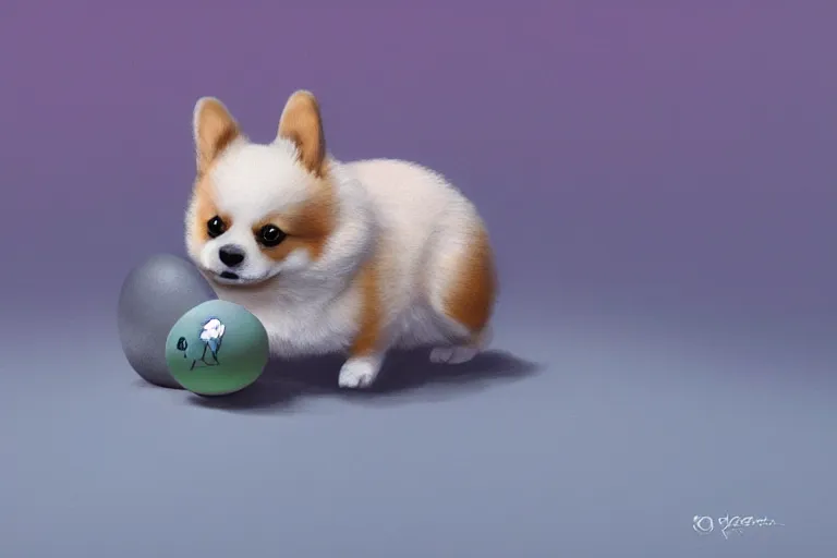 Image similar to a baby corgi crawling out of an egg, photography, fantasy art, concept art, digital art, trending on artstation, 4 k, extremely detailed, realistic,