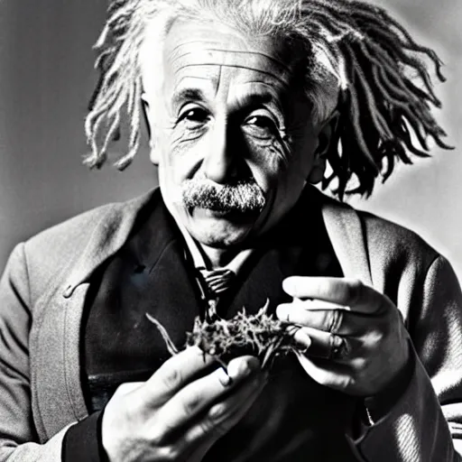 Image similar to einstein smocking weed in space