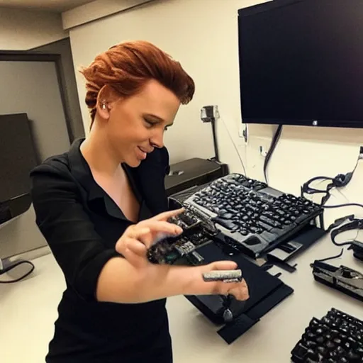 Image similar to “Scarlett Johansson building a PC”