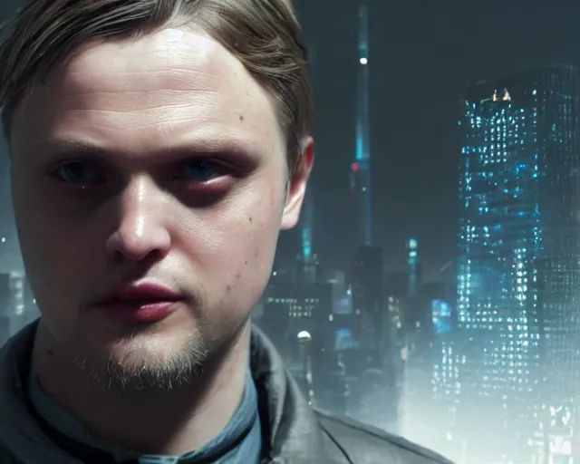 Prompt: highly detailed portrait of michael pitt as an evil android, in detroit : become human, stephen bliss, unreal engine, fantasy art by greg rutkowski, loish, rhads, ferdinand knab, makoto shinkai and lois van baarle, ilya kuvshinov, rossdraws, tom bagshaw, global illumination, radiant light, detailed and intricate environment