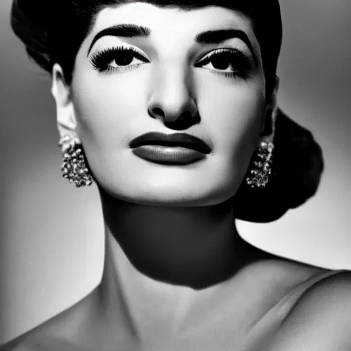 Image similar to symmetry, beautiful maria callas, cinematic shots