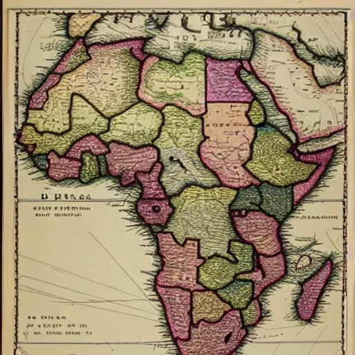 Prompt: first map of Africa