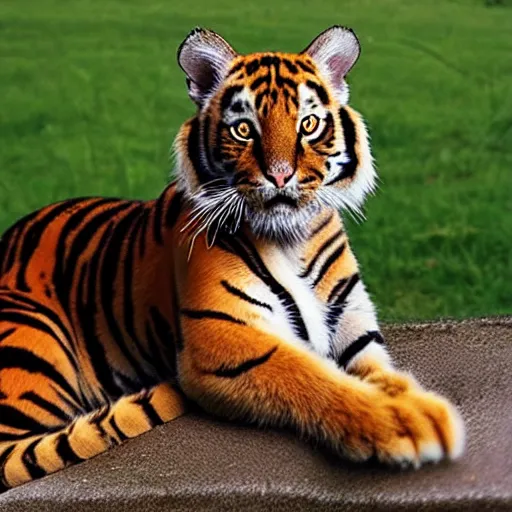 Image similar to Half Cat half tiger