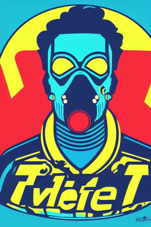 Image similar to fallout 7 6 retro futurist illustration art by butcher billy, sticker, colorful, illustration, highly detailed, simple, smooth and clean vector curves, no jagged lines, vector art, smooth andy warhol style