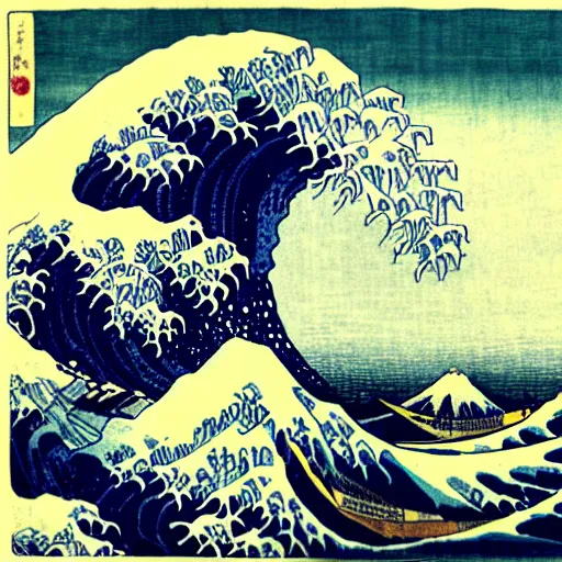 Prompt: the end of the world by hokusai