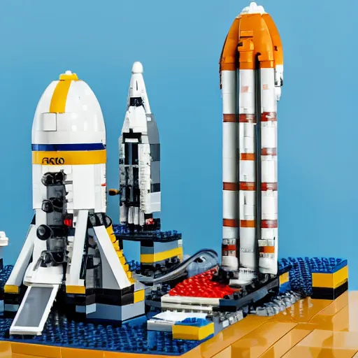 Prompt: an elon musk space x lego set