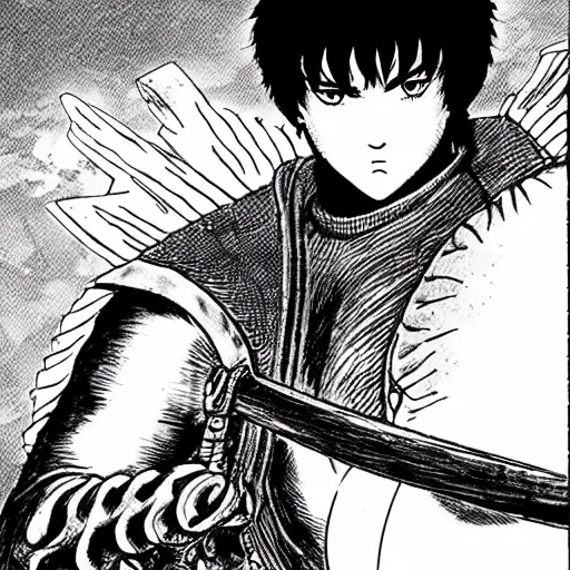 Image similar to Berserk :: Guts ,by Paru Itagaki :: Manga panel,