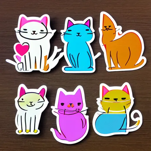 Image similar to cute colorful diecut cat sticker