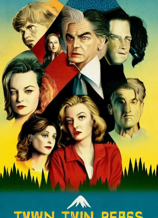 Image similar to twin peaks movie poster art by bob larkin