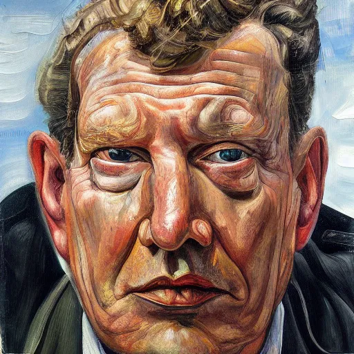 Prompt: high quality high detail painting by lucian freud, hd, portrait of bus driver, photorealistic lighting