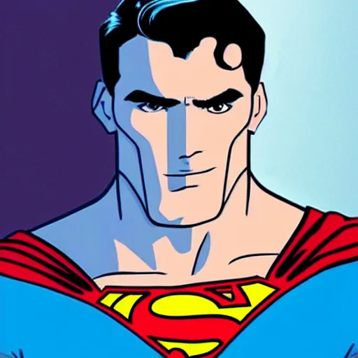 Image similar to superman with a thin jaw line and a thin nose, he have blond hair and two sides hair