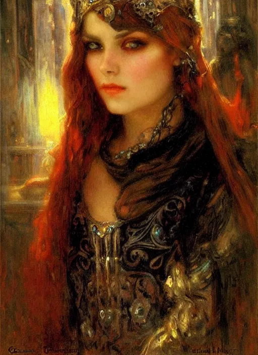 Prompt: gothic princess portrait. by gaston bussiere