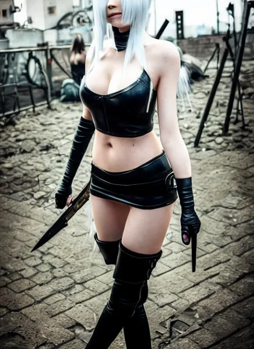 Image similar to a 2 from nier : automata in kiev, ukraine