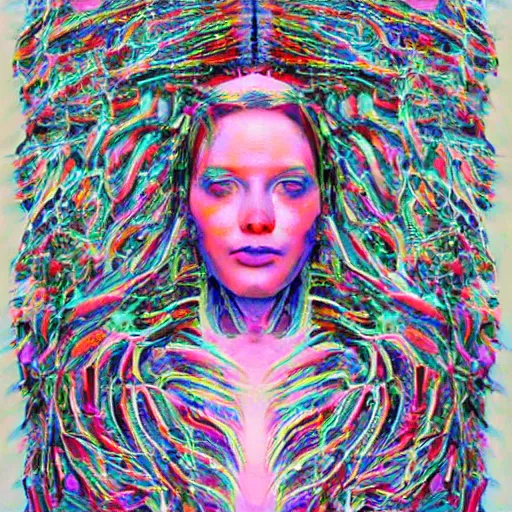 Image similar to the sort of art that ai thinks would look really beautiful to a human, but actually makes people quite uncomfortable.